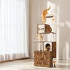 Modern 2-in-1 Cat Tree with Litter Box Enclosure - 72.8-Inch Tall Cat Tower, Cat Condo with Scratching Posts, Perch, Caves, Basket, Washable Cushions - 2 of 4