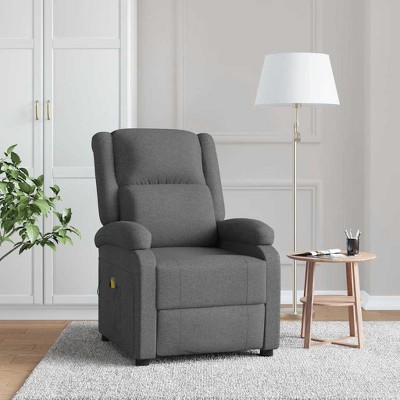 vidaXL Massage Chair Dark grey Fabric Single Massage Chair Rectangular