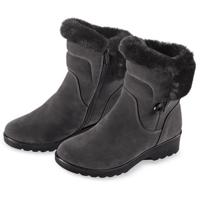 Collections Etc Faux Fur Trim Ice Gripperboots