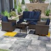 YARDSIGHT 6-Piece Patio Swivel Seating Set with Loveseat, 2 Swivel Chairs, 2 Ottomans, and Side Table - 2 of 4