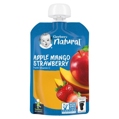 Gerber Baby Food Apple Mango Strawberry Puree Pouch 3.5oz Target