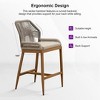 PURPLE LEAF Patio Sunbrella Bar Stools Set of 2 Handwoven Wicker Bar Height Stool Modern Aluminum Outdoor Wicker Barstools with Back and Cushion - 4 of 4