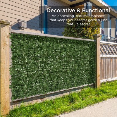96" x 72" Green Faux Ivy Privacy Fence Screen