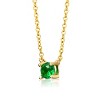 Guili 14K Yellow Gold Plated Necklace with Emerald Green Cubic Zirconia Stud- Adding a Regal and Sophisticated Sparkle to Any Elegant Look - 3 of 3