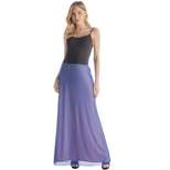 Womens Elastic Waist Sheer Fabric Overlay Maxi Skirt
