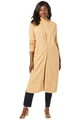 Jessica London Women's Plus Size Fine Gauge Duster Cardigan