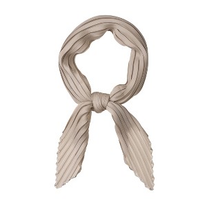 Allegra K Women's Solid Color Bandana Pleated Rhombus Head Wraps Scarves Neckerchief 1 Pc - 1 of 4