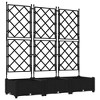 vidaXL Garden Planter with Trellis 3 pcs Black 47.2x15.7x49.4 in - 2 of 4
