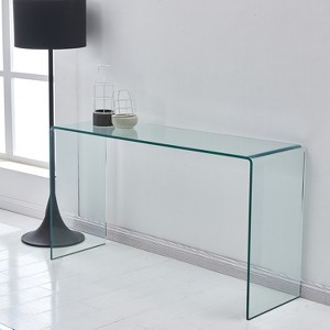 Spassway Narrow Console Table Transparent Tempered Glass Sofa Table Modern Entryway Tables for Hallway Entryway Living Room Bedroom - 1 of 4