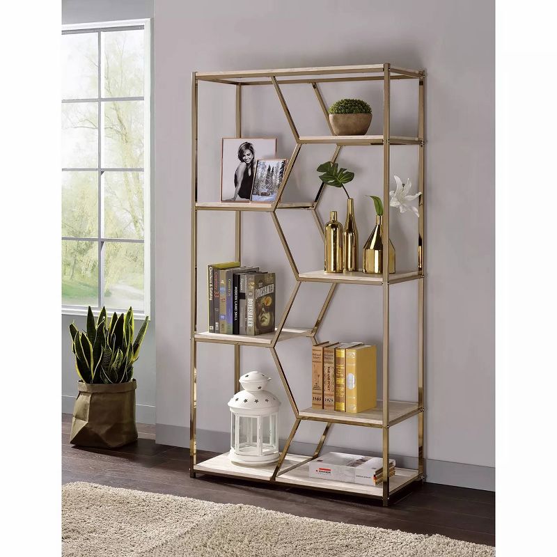 72&#34; Otum 7 Shelf Bookcase Gold - HOMES: Inside + Out, 3 of 5