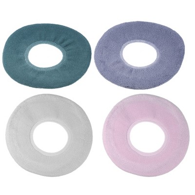 Unique Bargains Stretchable Thicker Toilet Seat Cover Pad Lid Bathroom Warmer Soft Washable Reusable 4 Colors 4 Pcs
