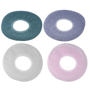 Unique Bargains Stretchable Thicker Toilet Seat Cover Pad Lid Bathroom Warmer Soft Washable Reusable 4 Colors 4 Pcs - 1 of 4