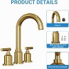 Coucheta 8" Widespread Bathroom Faucets - Modern 3-Hole Design with Pop-Up Drain & 360° Swivel Spout, Available in Multiple Finishes - 4 of 4