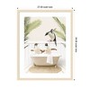 Kate and Laurel Penguins in Palms Bath by Amy Peterson Framed Wall Art Print, 27 x 34, Woodgrain Stripe Blonde - 2 of 4