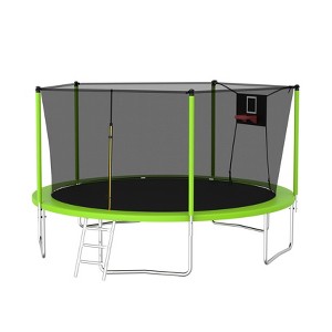 14FT Trampoline for Kids and Adults with Net, Outdoor Recreational Trampolines for Family - 1 of 4