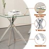Dolonm 17.72" Square Clear Tempered Glass End Table,Stylish Design with Silver Chrome Plated Metal Legs, 2 pcs - 4 of 4