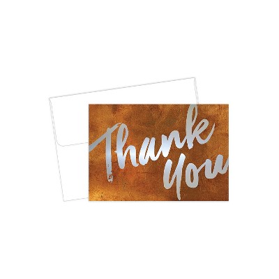 Masterpiece Studios Great Papers! Copper Wall with Silver Foil Thank You Note Card 4.875""H x 3.35"