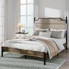 Sapphtopaz Bed Frame with Upholstered Touch LED Headboard Wood Platform Bed with USB Station and Slats Support for Bedroom, Apartment - 2 of 4