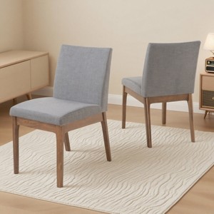 KWPZQEB Modern Dining Chairs Set of 2, Fabric Side Chair with Upholstered and Back, Modern Kitchen Chairs for Dining Room, Kitchen, Gray - 1 of 4