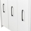 TopComfy Decorative Storage Cabinets Bookcase with Three Pulled Out Doors Shelving Cabinet Bookcase for Living Room, White, 29.92"*17.71"*39.37" - 3 of 4