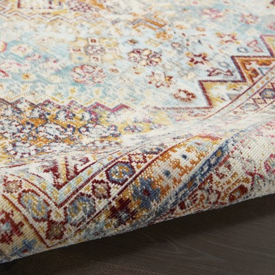 Bohemian Bliss Multicolor Synthetic 5'3" x 7'10" Transitional Area Rug