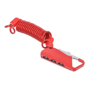 Unique Bargains Locker Travel Luggage Helmet Anti-Theft Digit Resettable Combination Locks with Spring Cables - 1 of 4
