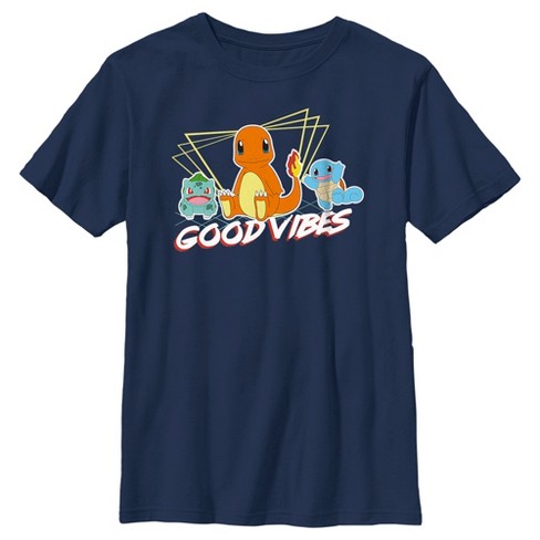 Boy's Pokemon Bulbasaur, Squirtle And Charmander Good Vibes T-shirt ...