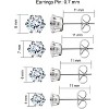 Hypoallergenic Surgical Steel Stud Earrings - Cubic Zirconia 3-8mm, Silver (8 Pairs) - 4 of 4