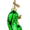 Northlight 8.5" Green Shiny Pickle Cluster Trio Glass Christmas Ornament - 4 of 4