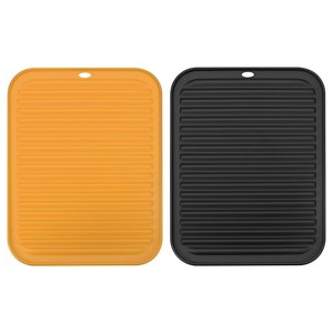 Unique Bargains Dish Drying Mat Set Reusable Sink Drain Pad Heat Resistant Suitable for Kitchen 2 Pcs - 1 of 4