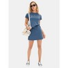 EXLURA Womens Casual Summer 2 Piece Short Skirt Sets Short Sleeve Tshirt And Tennis Skort Dressy Cotton Matching Sweatsuits - 3 of 4