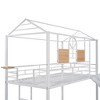 NicBex Twin over Twin Bunk Bed House Shape Loft Bed Metal Bed Frame with Full Length Guardrail, Slide and Ladder, No Box Spring Required - 4 of 4
