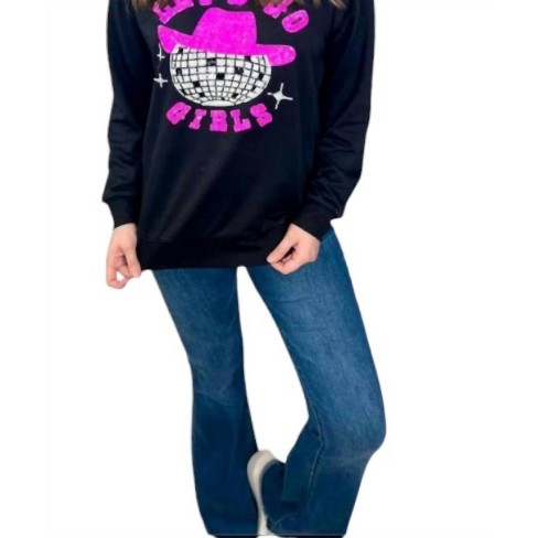 Women's Let’s Go Girls Sequin Patch Sweatshirt - Jess Lea - image 1 of 4