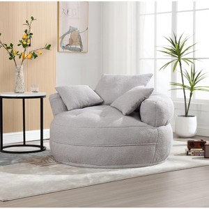 Lyngins Chenille Bean Bag Sofas for Kids and Adults,Fluffy Lazy Sofa Chairs with High-Resilience Sponge Padding for Living Room - 1 of 4