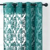 Chanasya 2pk Devore Damask Sheer Grommet Window Curtain Panels - Set of 2 - 3 of 4