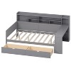 Sapphtopaz Daybed Bed Frame for Kids with 2 Storage Drawers Wood Bed Frame with Storage Shelves and Study Desk for Children's Room - 2 of 4
