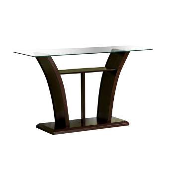 Mellie Modern Flared Glass Top Sofa Table Dark Cherry - HOMES: Inside + Out