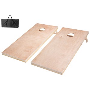 VEVOR Cornhole Set, 4x2 ft Corn Hole Game Boards, Solid Wood Portable Toss Board, Indoor and Outdoor Cornhole Play for Adults, Beige - 1 of 4