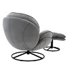 CAVINAS Modern Velvet Accent Chair with Ottoman, Armless Upholstered Lounge Chair with Black Metal Legs for Living Room or Bedroom - 4 of 4