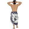 LA LEELA Men's Beachwear Wraps Vacation Pareo Regular Holiday Dashiki Summer Swimwear Sarong Long Shower Beach Wrap One Size Floral Blue - 3 of 4