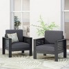 Coolbibila-Patio Chair Set Of 2, Outdoor Wood Club Chairs With Cushions, Patio Furniture Chairs With Ottomans, Accent Chair With Arm And Back - 2 of 4