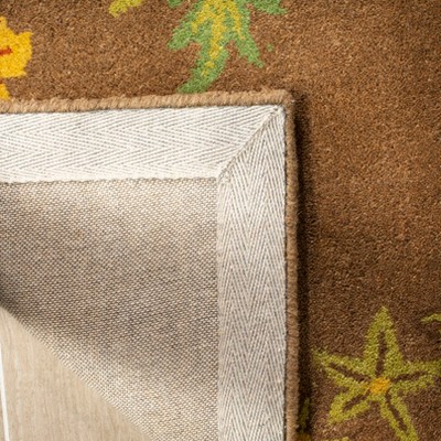 Handmade Tufted Floral Brown Wool Area Rug