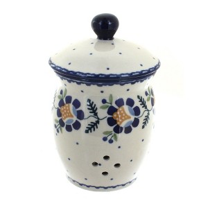 Blue Rose Polish Pottery P078 Manufaktura Garlic Keeper - 1 of 2