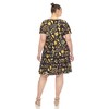 Plus Size Floral Short Sleeve Knee Length Dress - 3 of 4