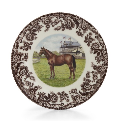 Spode Woodland 8” Salad Plate, Horses Motifs, Made In England From Fine  Earthenware, Thoroughbred Horse : Target