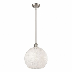 White Mouchette - 1 Light Stem Hung Pendant In Modern Style-13.5 Inches Tall and 12 Inches Wide - 1 of 1