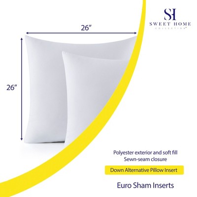 White 26" x 26" Polyester Pillow Inserts, Set of 2