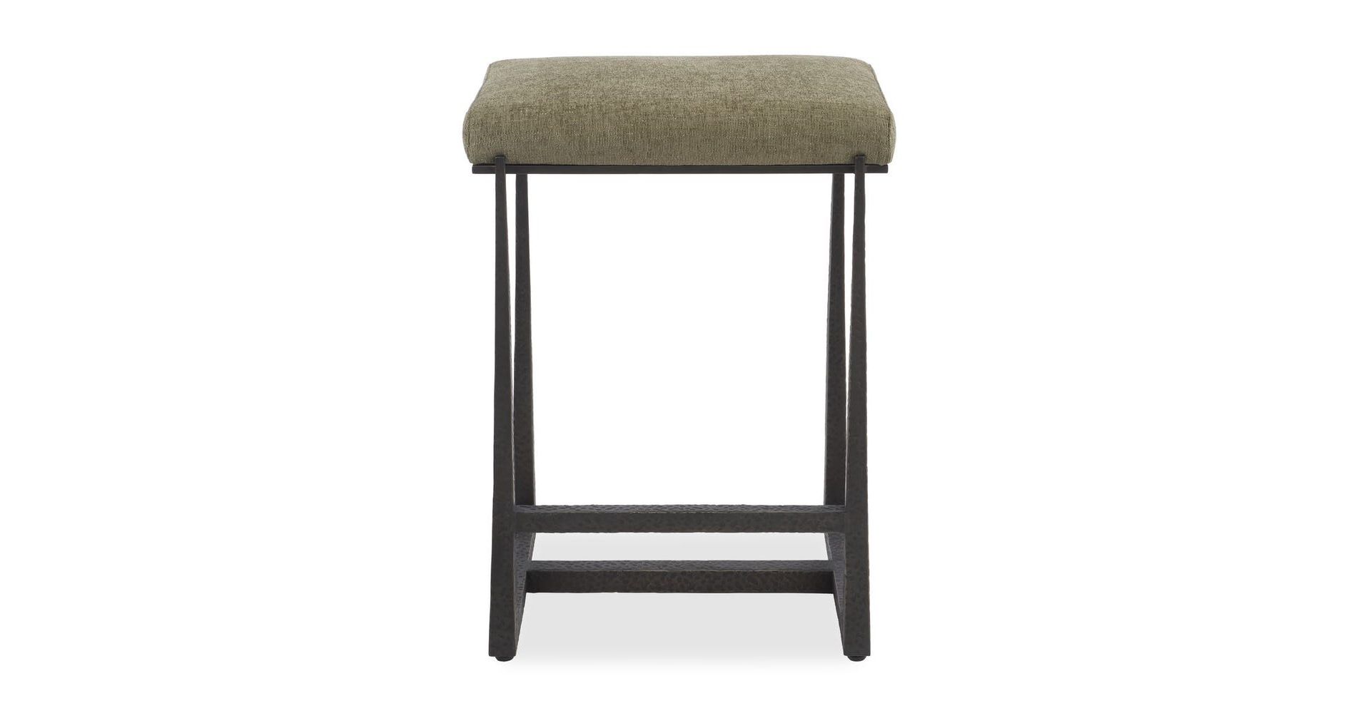 Uttermost Midas Bronze Counter Stool – Upholstered Seat with Bronze Iron Frame for Modern Industrial or Contemporary Spaces