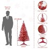 4FT Pre-Lit Red Christmas Tree with 50 UL Lights, 122 PVC Tips, Artificial Xmas Tree for Small Spaces, Tabletop, Apartment, or Office Decor - 2 of 4