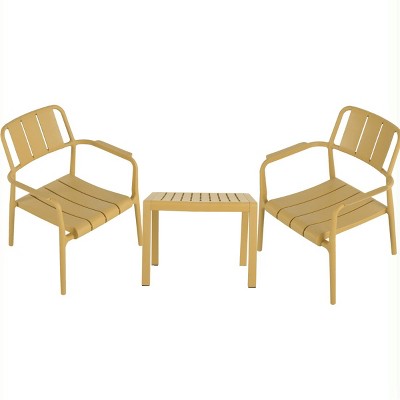 GlasFlength Accent Chairs Combination Of Sofa And Table Set Convenient Setup Indoor Outdoor For Living Room, Yellow, 25"*20.47"*27.56"